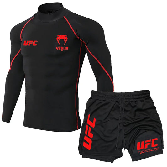 •Conjuntos UFC 2025-Rash Guard-BJJ-Grapling-MMA